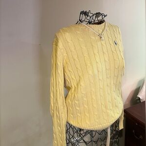 Ralph Lauren Light Yellow Cable Knit Sweater